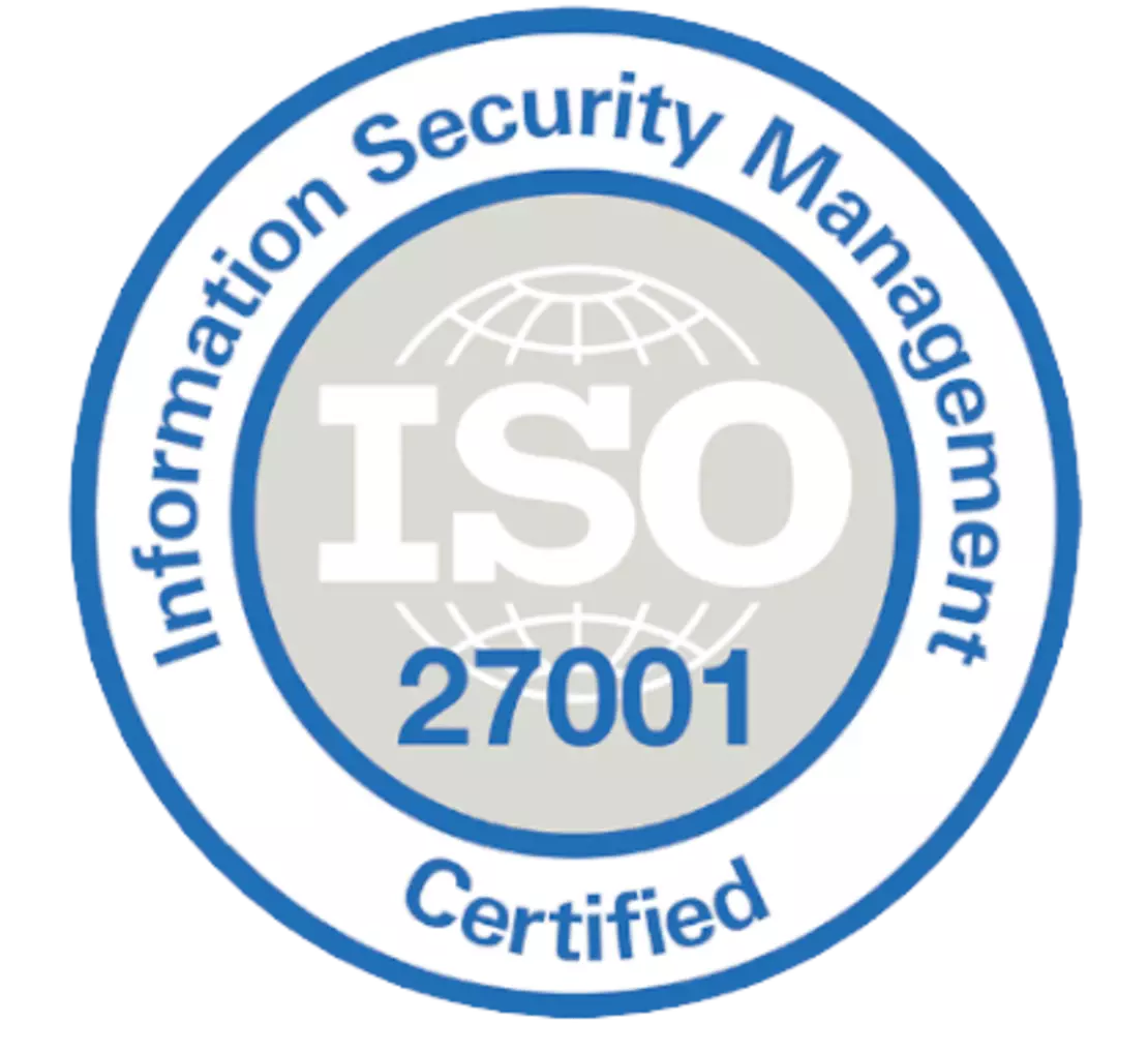 Siegel der ISO 27001 Zertifizierung